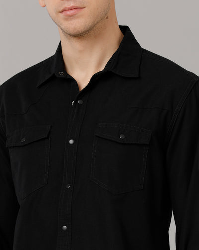 Black casual shirt mens