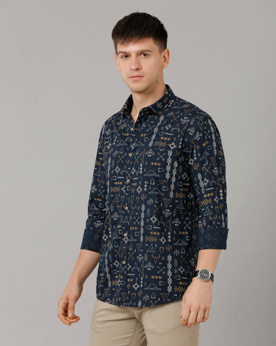 Abstract print shirt mens