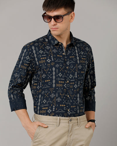 Abstract print shirt mens