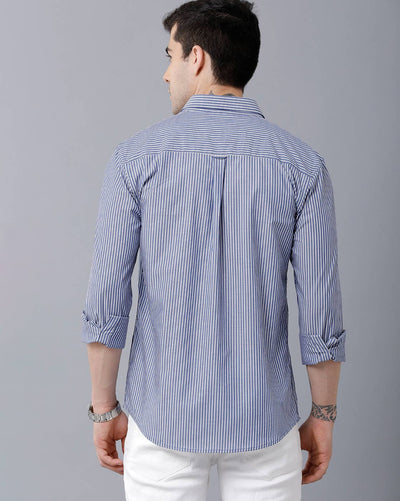Blue and white pinstripe shirt