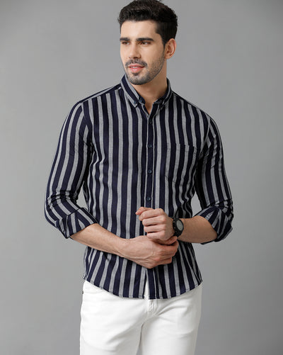 Buy online Textured striped shirt men's