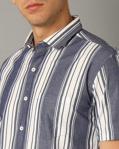 Striped half sleeve shirt