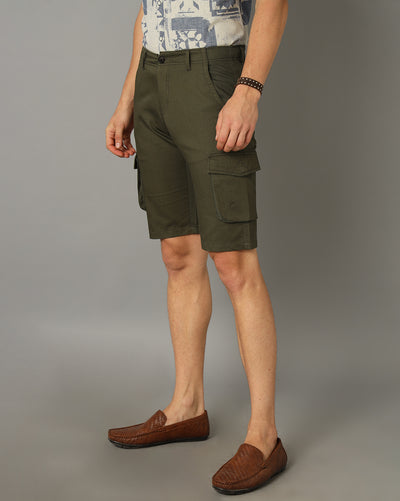 Green cargo shorts