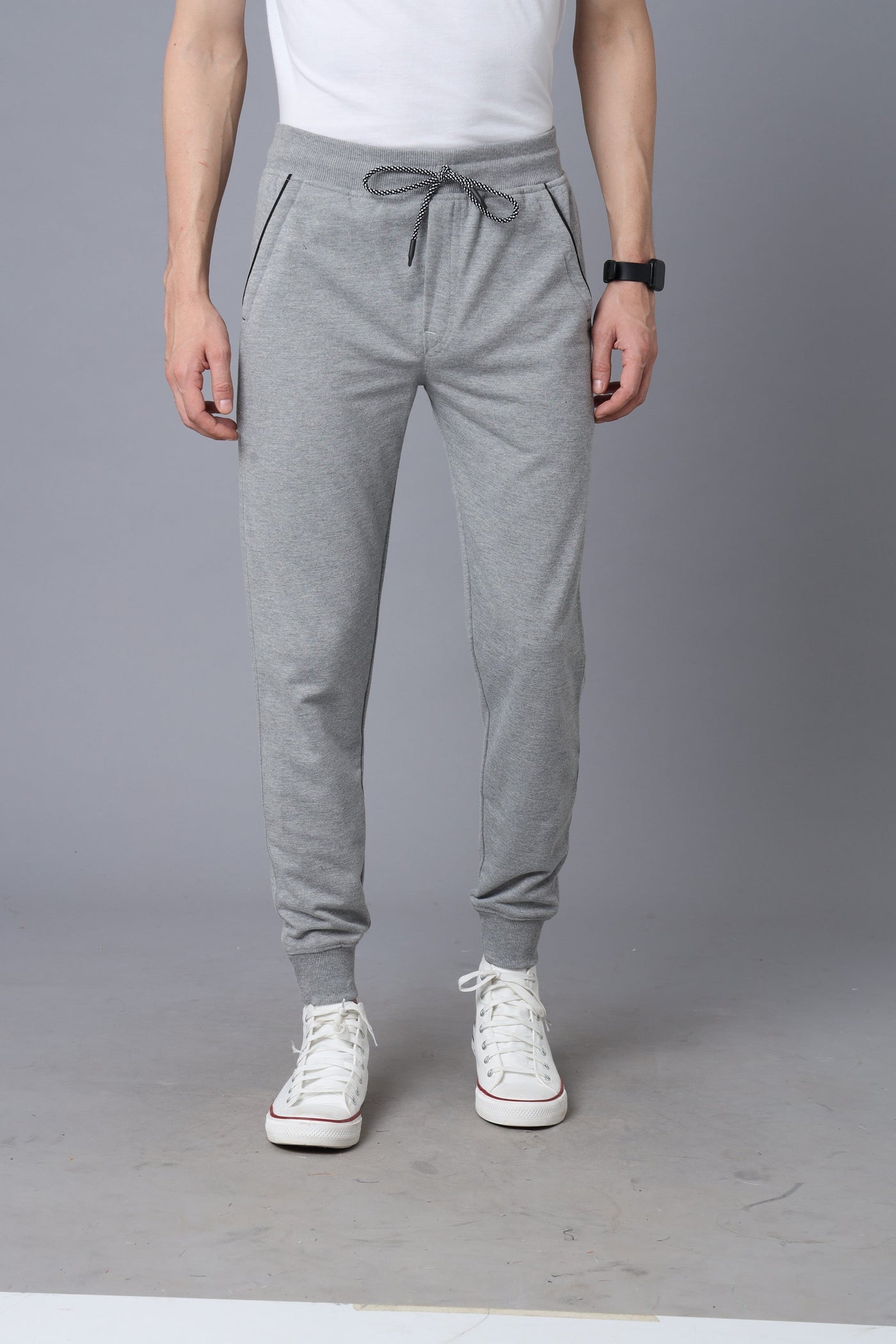 Grey track pants