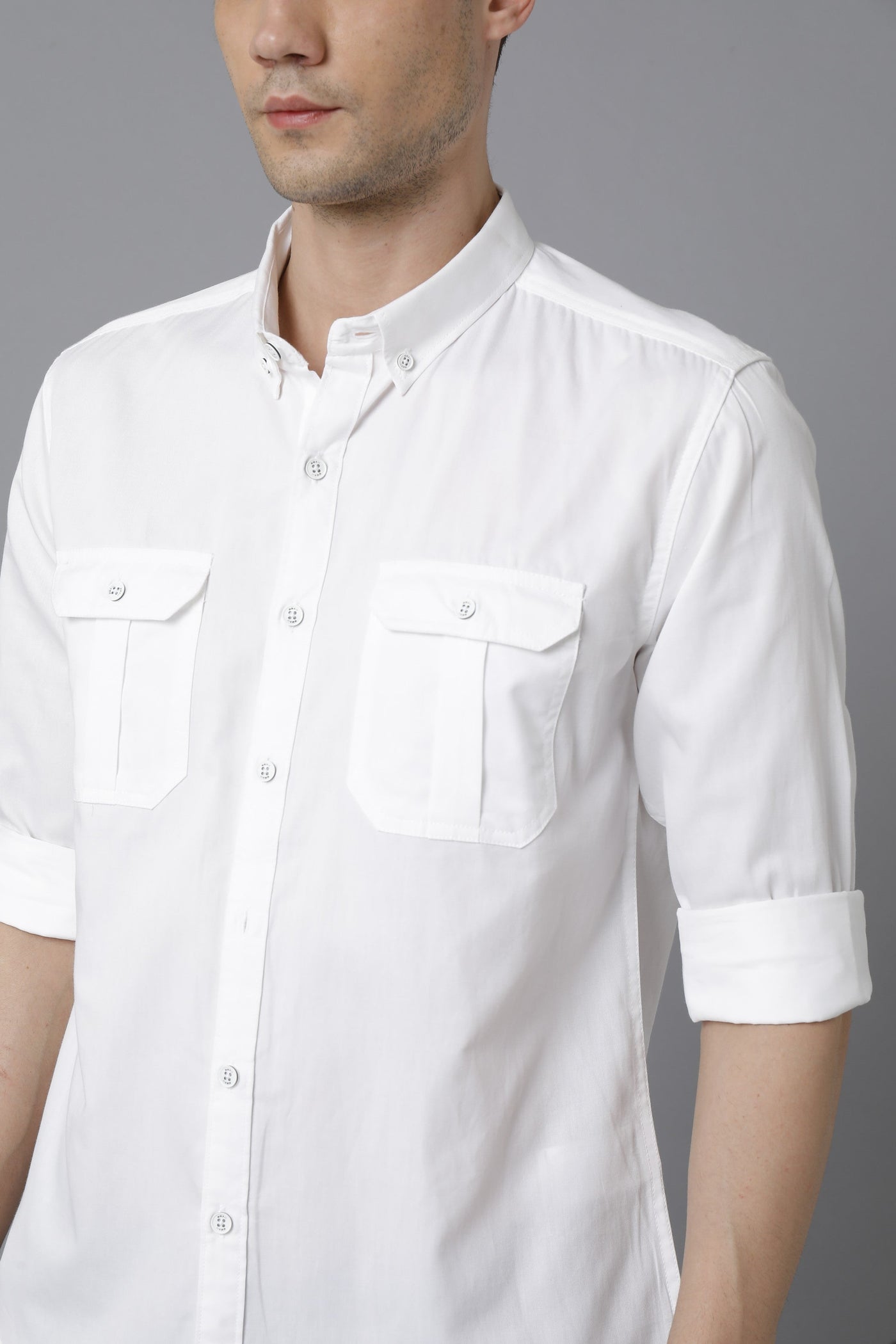 Double pocket white shirts