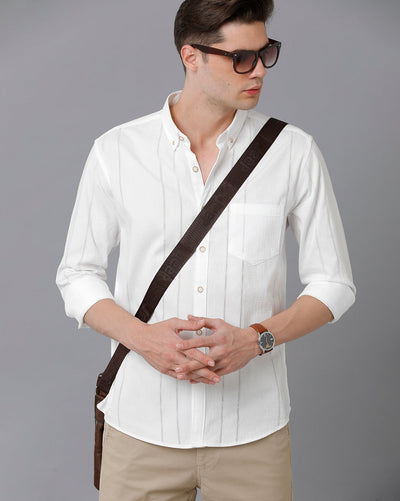 White cotton shirt mens 