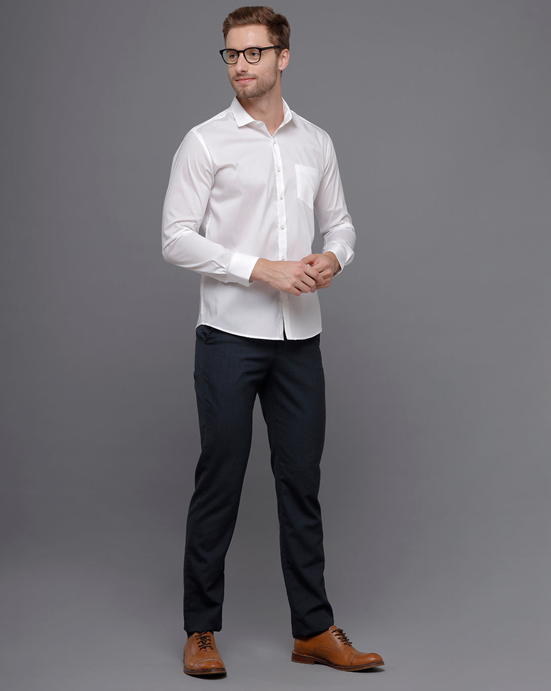 Slim fit white formal shirt