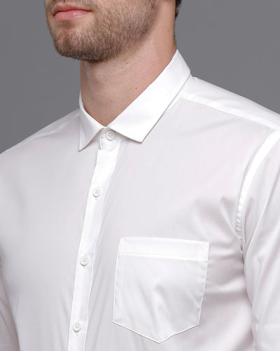Slim fit white formal shirt