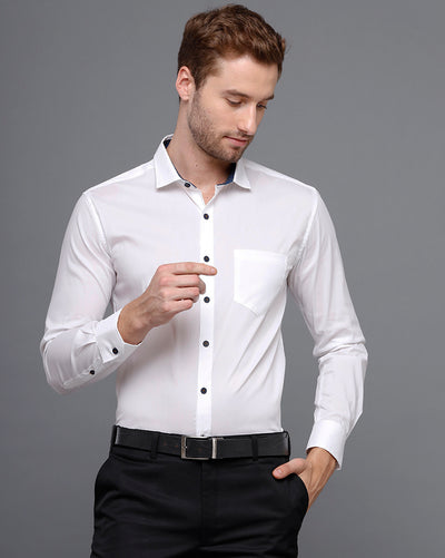 White shirt with black buttons