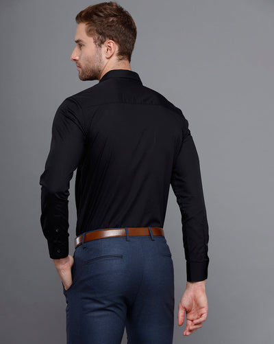 Cotton black shirt for men