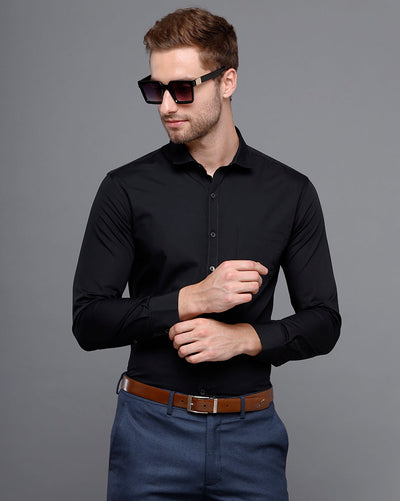 Cotton black shirt for men