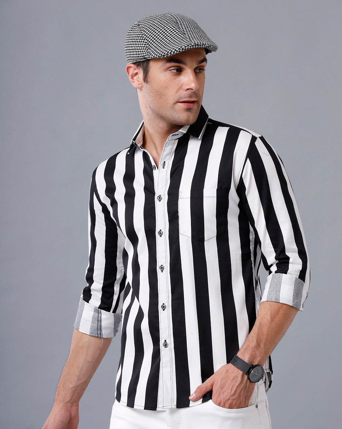 Vertical striped shirt mens