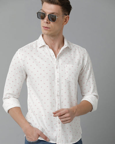 White printed shirt mens