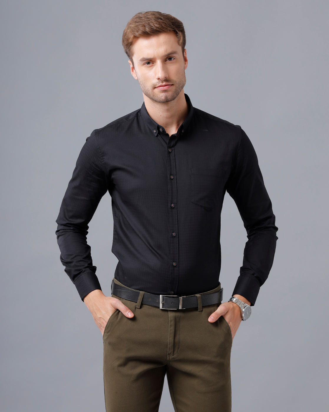 black formal shirt