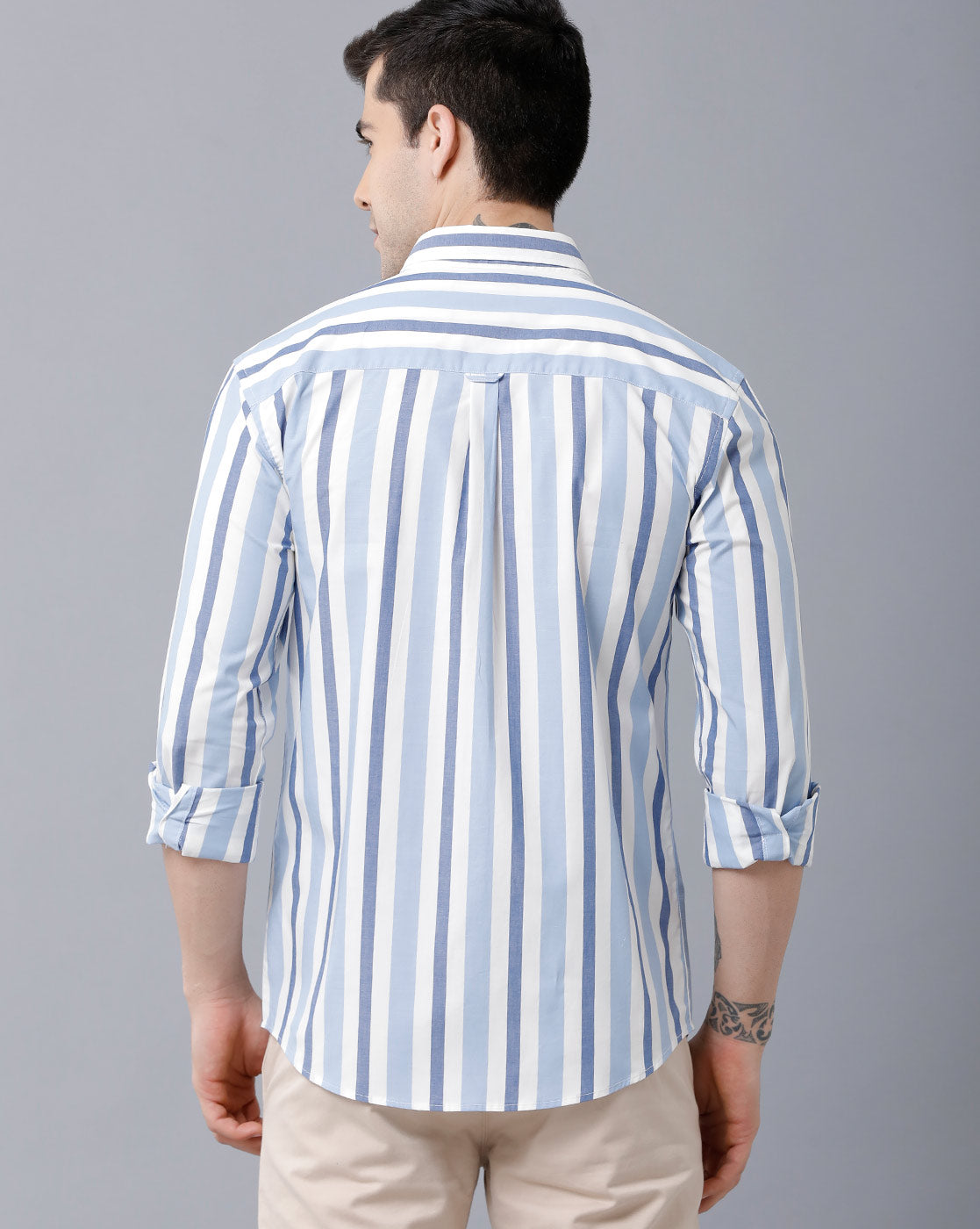 Light blue and white striped shirt