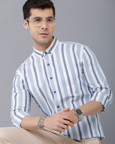 Light blue and white striped shirt
