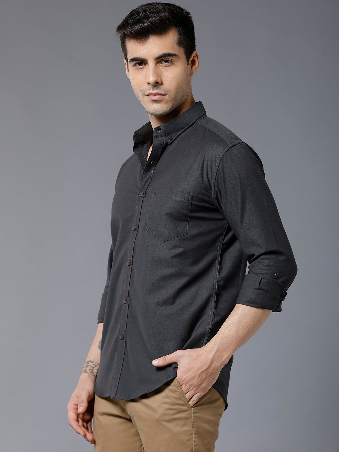 dark grey colour shirt