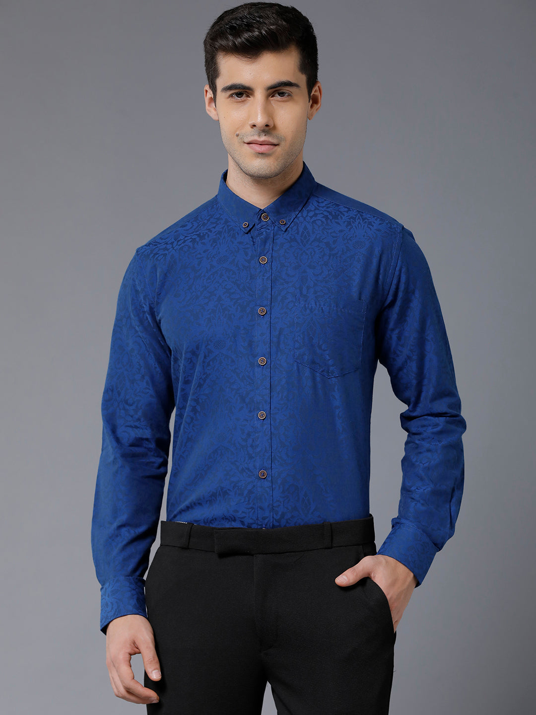 Dark Blue Printed Shirt