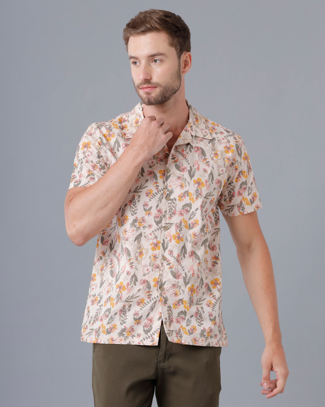 Flower print shirt mens