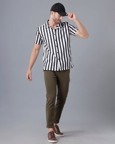 Black white striped shirt