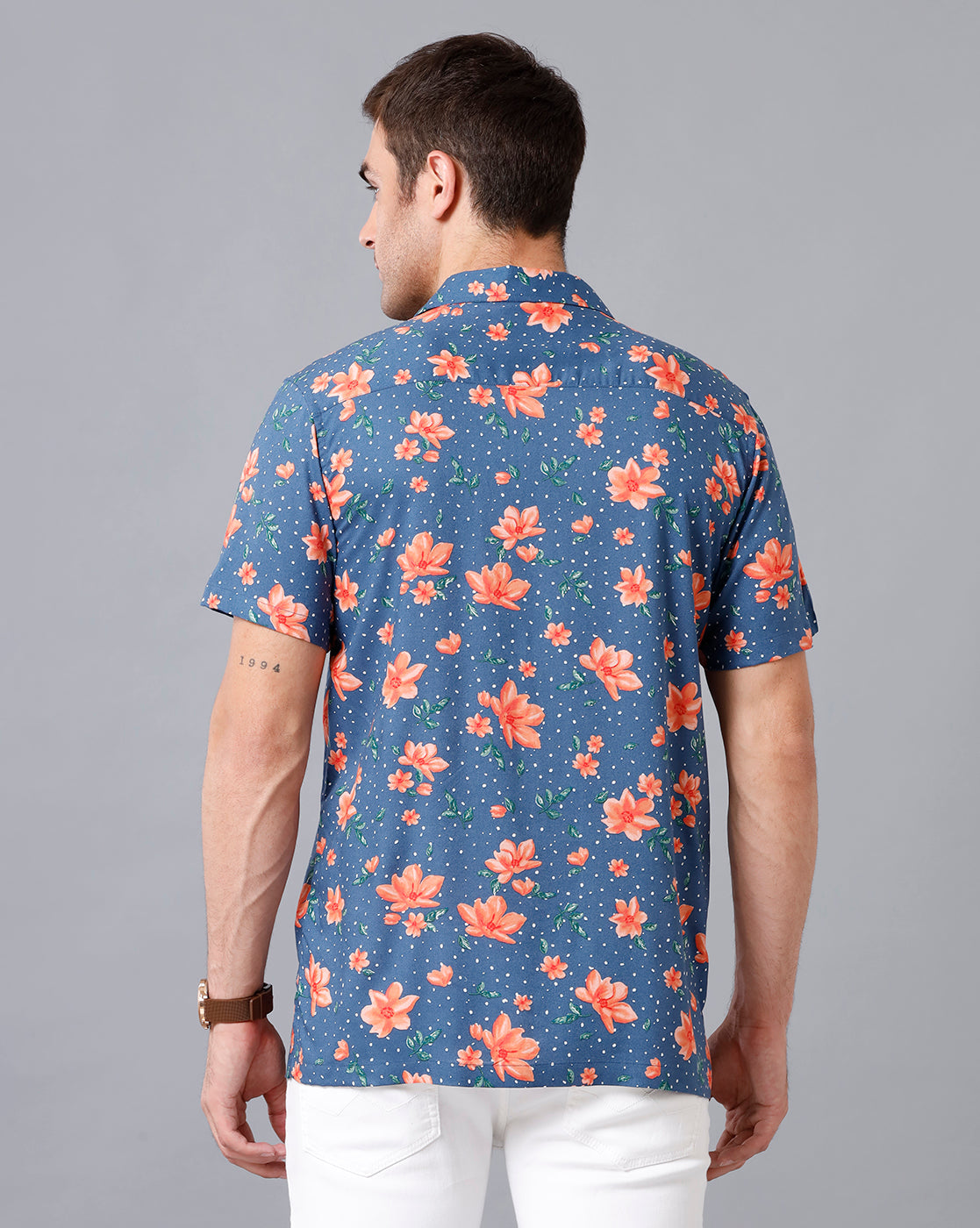 Flower printed half shirts