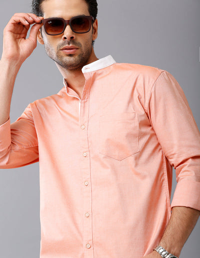 Pastel peach casual shirt