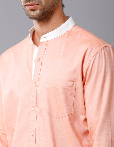 Pastel peach casual shirt