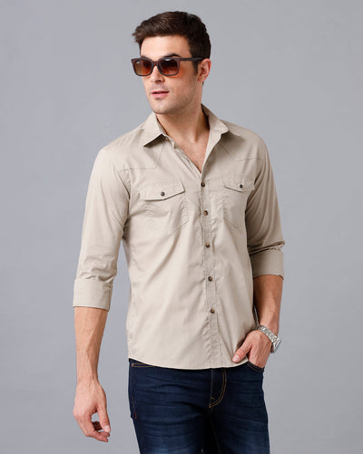 Khaki cotton shirt