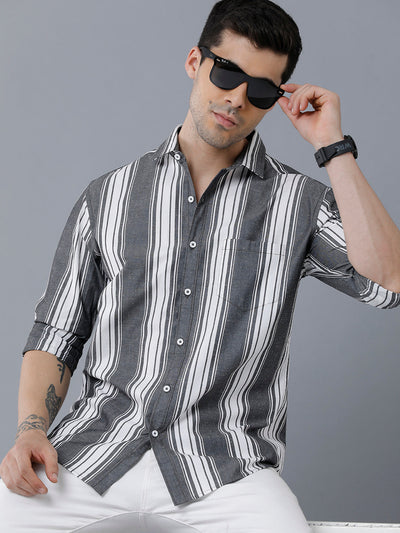 Grey striped shirt